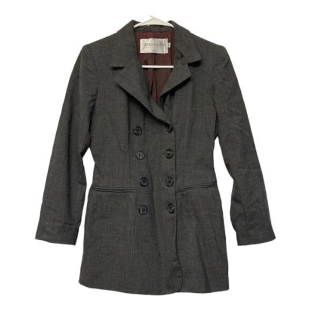 Hugo Buscati Charcoal Grey Peacoat Blazer Jacket Size 4P GUC #3008